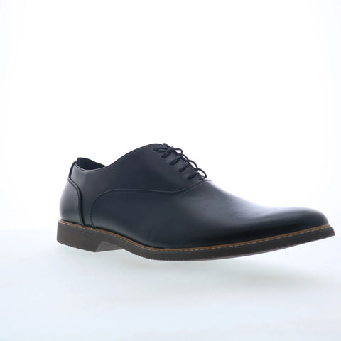 Steve Madden Nunan Mens Black Leather Oxfords & Lace Ups Plain Toe Shoes