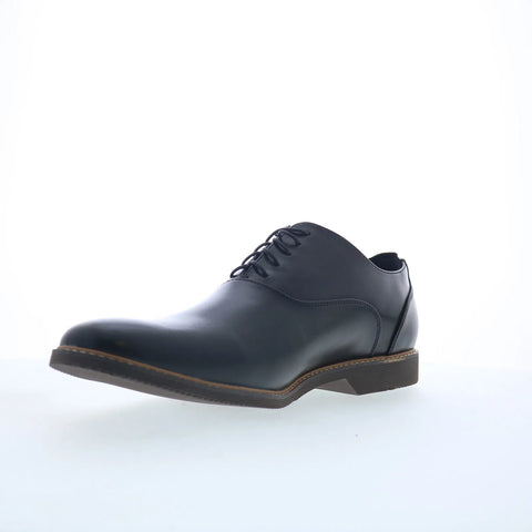 Steve Madden Nunan Mens Black Leather Oxfords & Lace Ups Plain Toe Shoes
