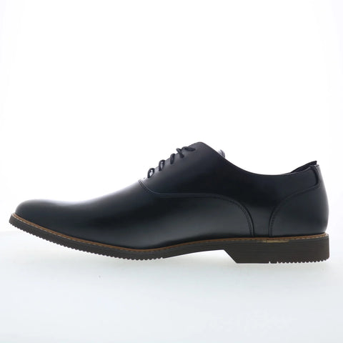 Steve Madden Nunan Mens Black Leather Oxfords & Lace Ups Plain Toe Shoes