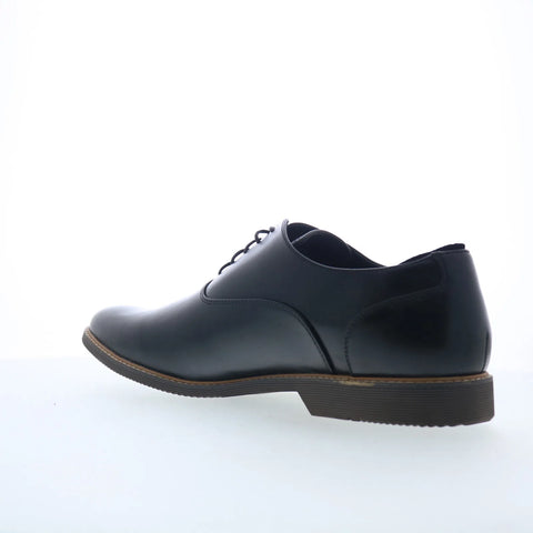 Steve Madden Nunan Mens Black Leather Oxfords & Lace Ups Plain Toe Shoes