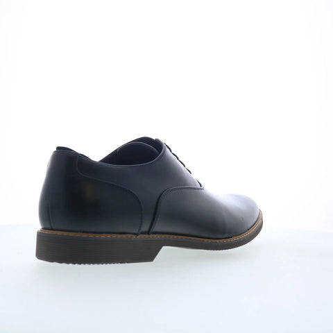 Steve Madden Nunan Mens Black Leather Oxfords & Lace Ups Plain Toe Shoes