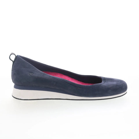 Hush Puppies Oceanna Evaro HWO5863-410 Womens Blue Nubuck Loafer Flats Shoes