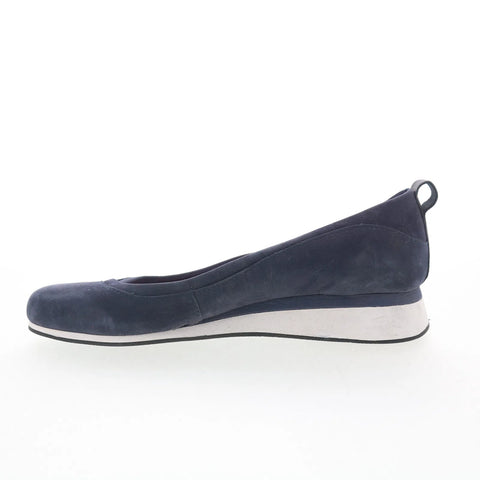 Hush Puppies Oceanna Evaro HWO5863-410 Womens Blue Nubuck Loafer Flats Shoes