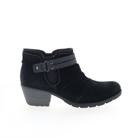 Earth Odel Womens Black Suede Slip On Ankle & Booties Boots