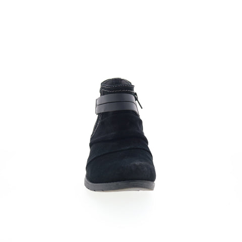 Earth Odel Womens Black Suede Slip On Ankle & Booties Boots