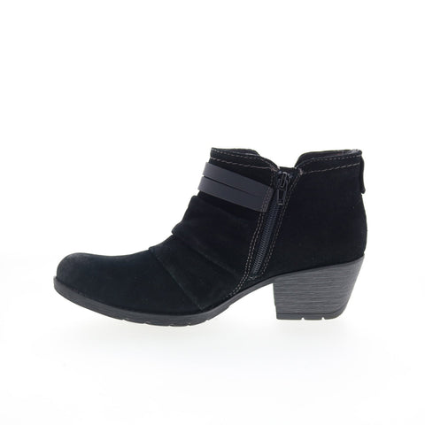 Earth Odel Womens Black Suede Slip On Ankle & Booties Boots