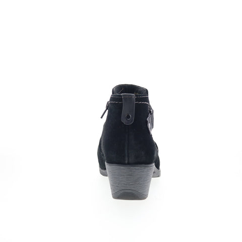 Earth Odel Womens Black Suede Slip On Ankle & Booties Boots