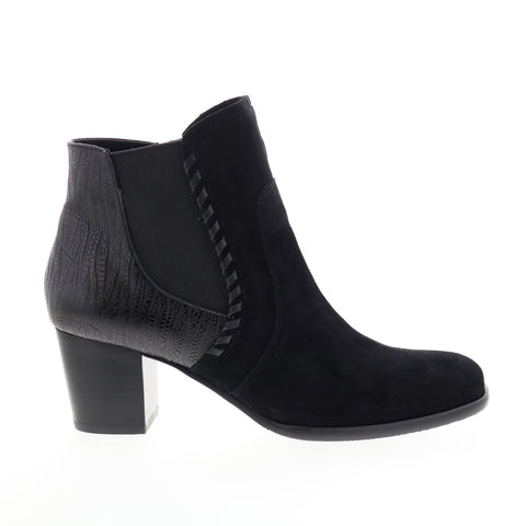 David Tate Odyssey Womens Black Narrow Suede Zipper Ankle & Booties Boots