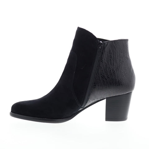 David Tate Odyssey Womens Black Narrow Suede Zipper Ankle & Booties Boots