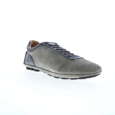 Di Bianco Olimpico Suede Mens Gray Suede Lace Up Lifestyle Sneakers Shoes