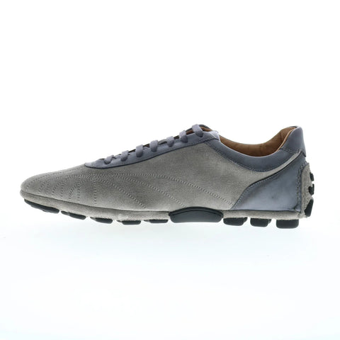 Di Bianco Olimpico Suede Mens Gray Suede Lace Up Lifestyle Sneakers Shoes