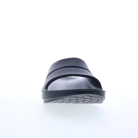 Oofos Ooahh 1100 Mens Black Synthetic Slip On Slides Sandals Shoes