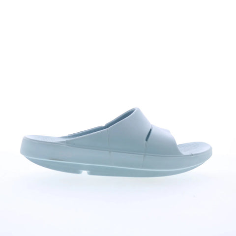 Oofos Ooahh 1100 Mens Blue Synthetic Slip On Slides Sandals Shoes