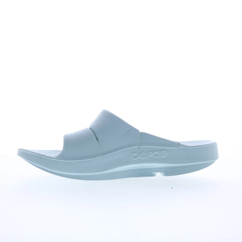 Oofos Ooahh 1100 Mens Blue Synthetic Slip On Slides Sandals Shoes