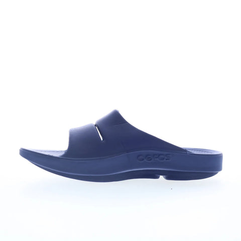 Oofos Ooahh 1100 Mens Blue Synthetic Slip On Slides Sandals Shoes