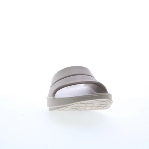 Oofos Ooahh 1100 Mens Beige Synthetic Slip On Slides Sandals Shoes