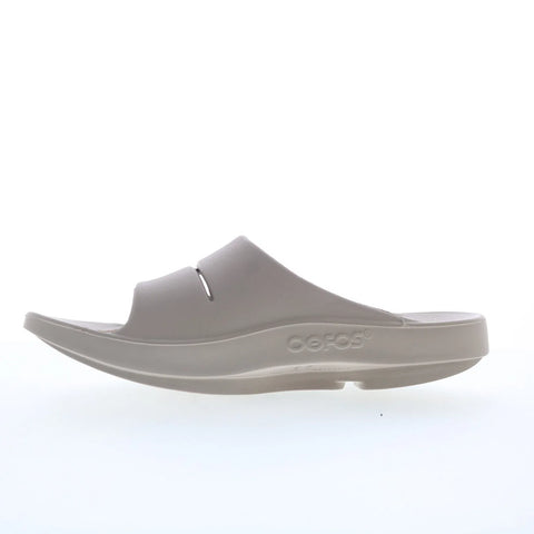 Oofos Ooahh 1100 Mens Beige Synthetic Slip On Slides Sandals Shoes