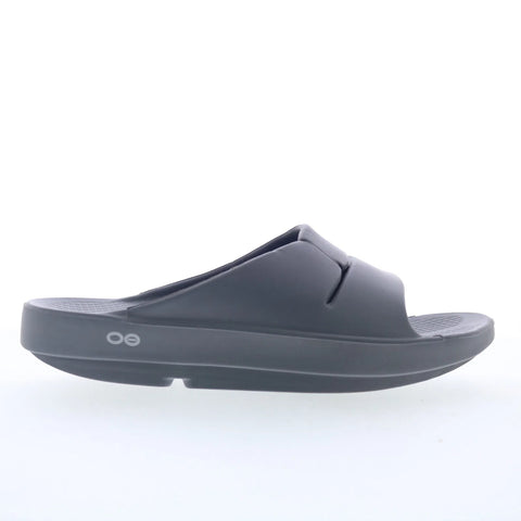 Oofos Ooahh 1100 Mens Gray Synthetic Slip On Slides Sandals Shoes