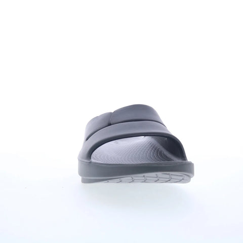 Oofos Ooahh 1100 Mens Gray Synthetic Slip On Slides Sandals Shoes