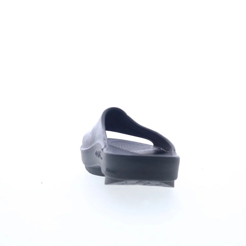 Oofos Ooahh Luxe 1101 Mens Black Synthetic Slip On Slides Sandals Shoes