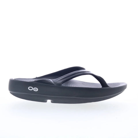 Oofos Oolala 1400 Womens Black Synthetic Slip On Flip-Flops Sandals Shoes