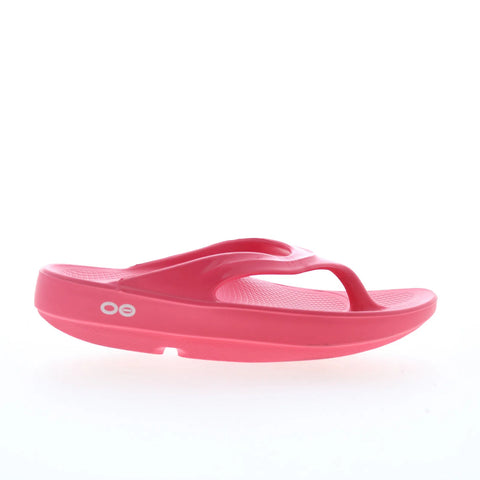 Oofos Oolala 1400 Womens Pink Synthetic Slip On Flip-Flops Sandals Shoes