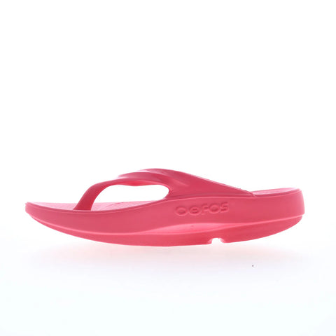 Oofos Oolala 1400 Womens Pink Synthetic Slip On Flip-Flops Sandals Shoes