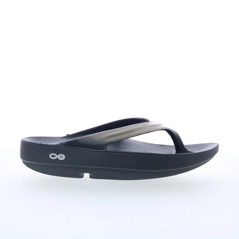 Oofos Oolala Luxe 1400 Womens Brown Synthetic Slip On Flip-Flops Sandals Shoes