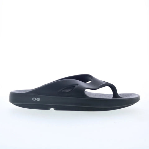 Oofos Ooriginal 1000 Mens Black Synthetic Slip On Flip-Flops Sandals Shoes