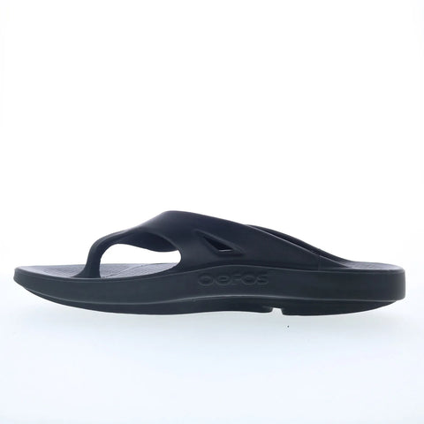 Oofos Ooriginal 1000 Mens Black Synthetic Slip On Flip-Flops Sandals Shoes