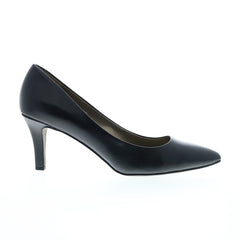 David Tate Opera 1 Womens Black Narrow Leather Slip On Pumps Heels Shoes