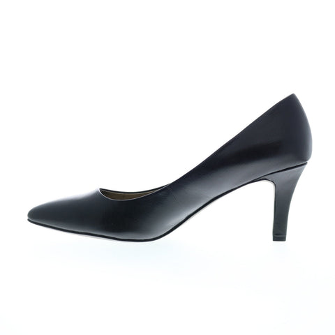 David Tate Opera 1 Womens Black Leather Slip On Pumps Heels Shoes