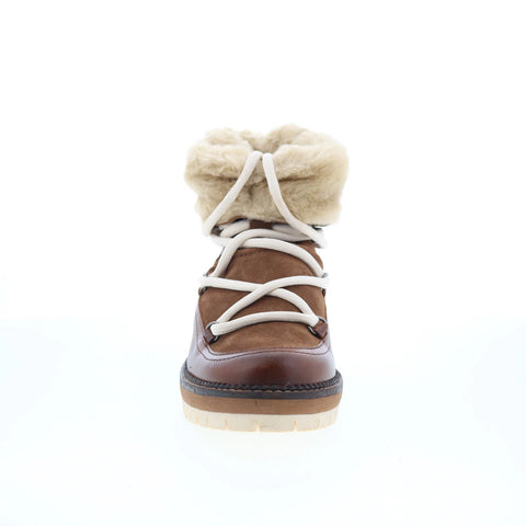 Pajar Ophelia 77631 Womens Brown Leather Lace Up Ankle & Booties Boots