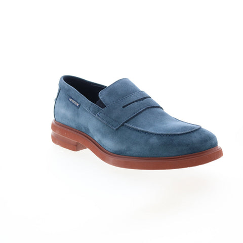 Mephisto Orelien Mens Blue Suede Slip On Loafers & Slip Ons Penny Shoes