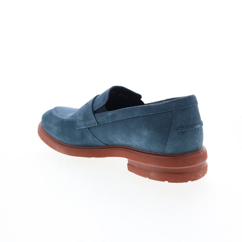 Mephisto Orelien Mens Blue Suede Slip On Loafers & Slip Ons Penny Shoes