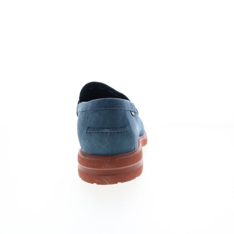 Mephisto Orelien Mens Blue Suede Slip On Loafers & Slip Ons Penny Shoes