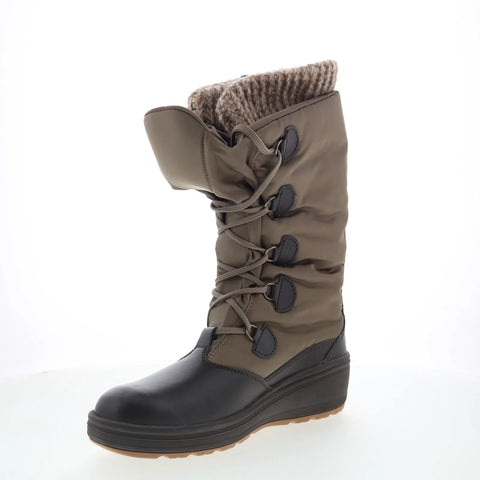 Pajar Oria 54671 Womens Brown Canvas Lace Up Mid Calf Boots