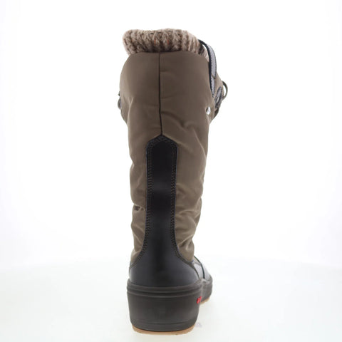 Pajar Oria 54671 Womens Brown Canvas Lace Up Mid Calf Boots