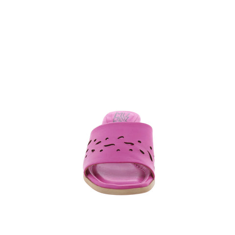 Miz Mooz Oriana Womens Pink Leather Slip On Heeled Sandals Shoes