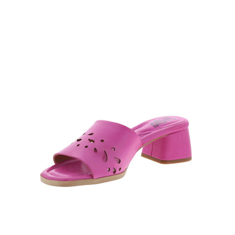 Miz Mooz Oriana Womens Pink Leather Slip On Heeled Sandals Shoes