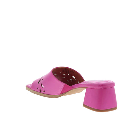 Miz Mooz Oriana Womens Pink Leather Slip On Heeled Sandals Shoes