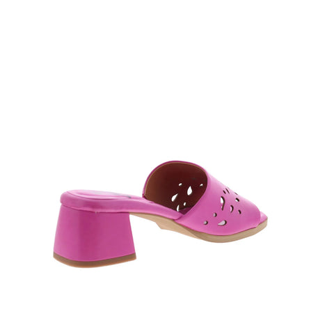 Miz Mooz Oriana Womens Pink Leather Slip On Heeled Sandals Shoes