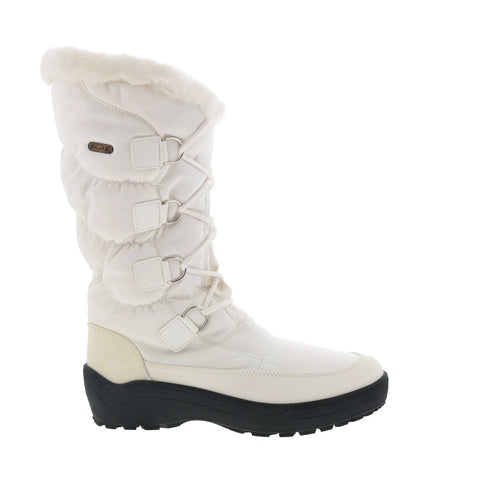 Pajar Riga-2 47831 Womens White Canvas Lace Up Mid Calf Boots