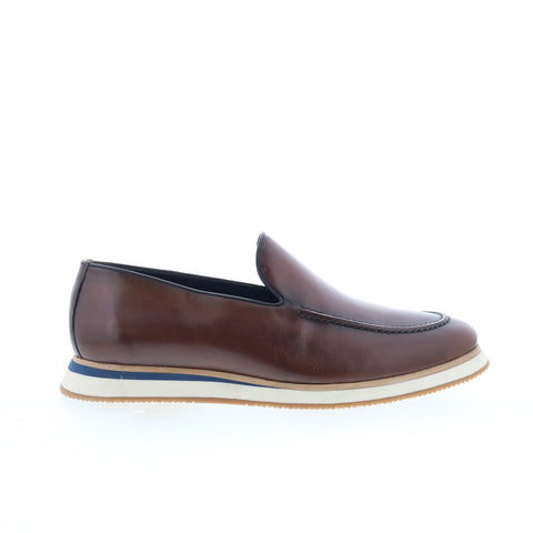 Studio Belvedere Oscar Mens Brown Leather Loafers & Slip Ons Casual Shoes