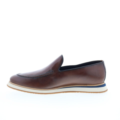 Studio Belvedere Oscar Mens Brown Leather Loafers & Slip Ons Casual Shoes