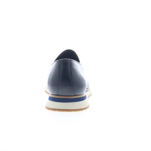 Studio Belvedere Oscar Mens Blue Leather Loafers & Slip Ons Casual Shoes