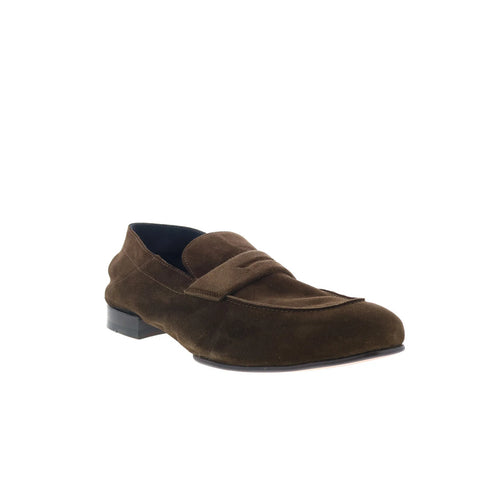 Di Bianco Otranto Mens Brown Suede Slip On Loafers & Slip Ons Penny Shoes