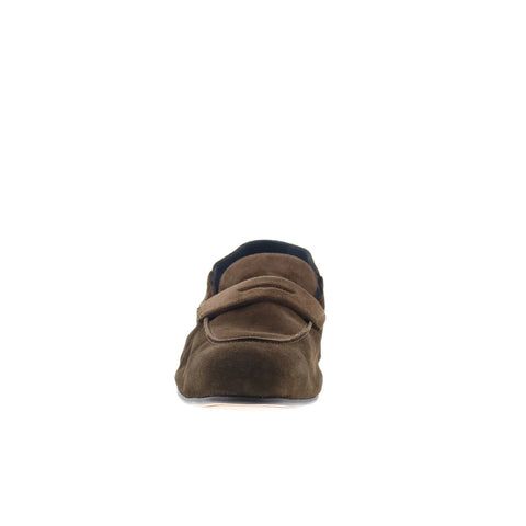 Di Bianco Otranto Mens Brown Suede Slip On Loafers & Slip Ons Penny Sh
