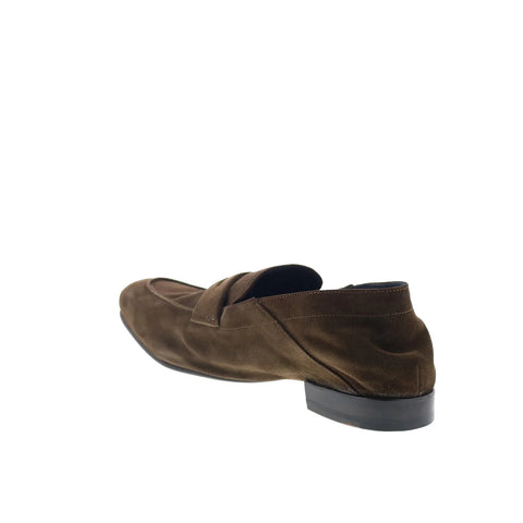 Di Bianco Otranto Mens Brown Suede Slip On Loafers & Slip Ons Penny Shoes
