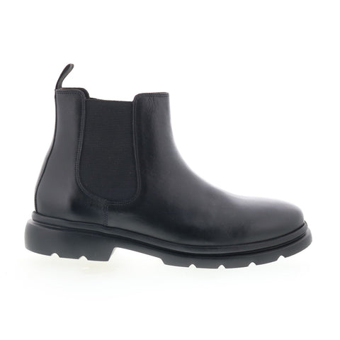 Studio Belvedere Otto Mens Black Leather Slip On Chelsea Boots